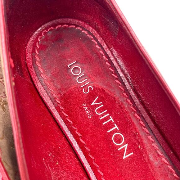 Louis Vuitton Cherry Blossom Monogram Floral Ballet Flats LV Brown Bow Sz 39 / 9 - Picture 5 of 12